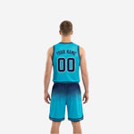 Back view of red reversible basketball jersey showing player name arc and number 00 in white with hexagon pattern