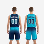 Size and specification chart for red and white reversible basketball uniforms showing youth and adult sizing range
