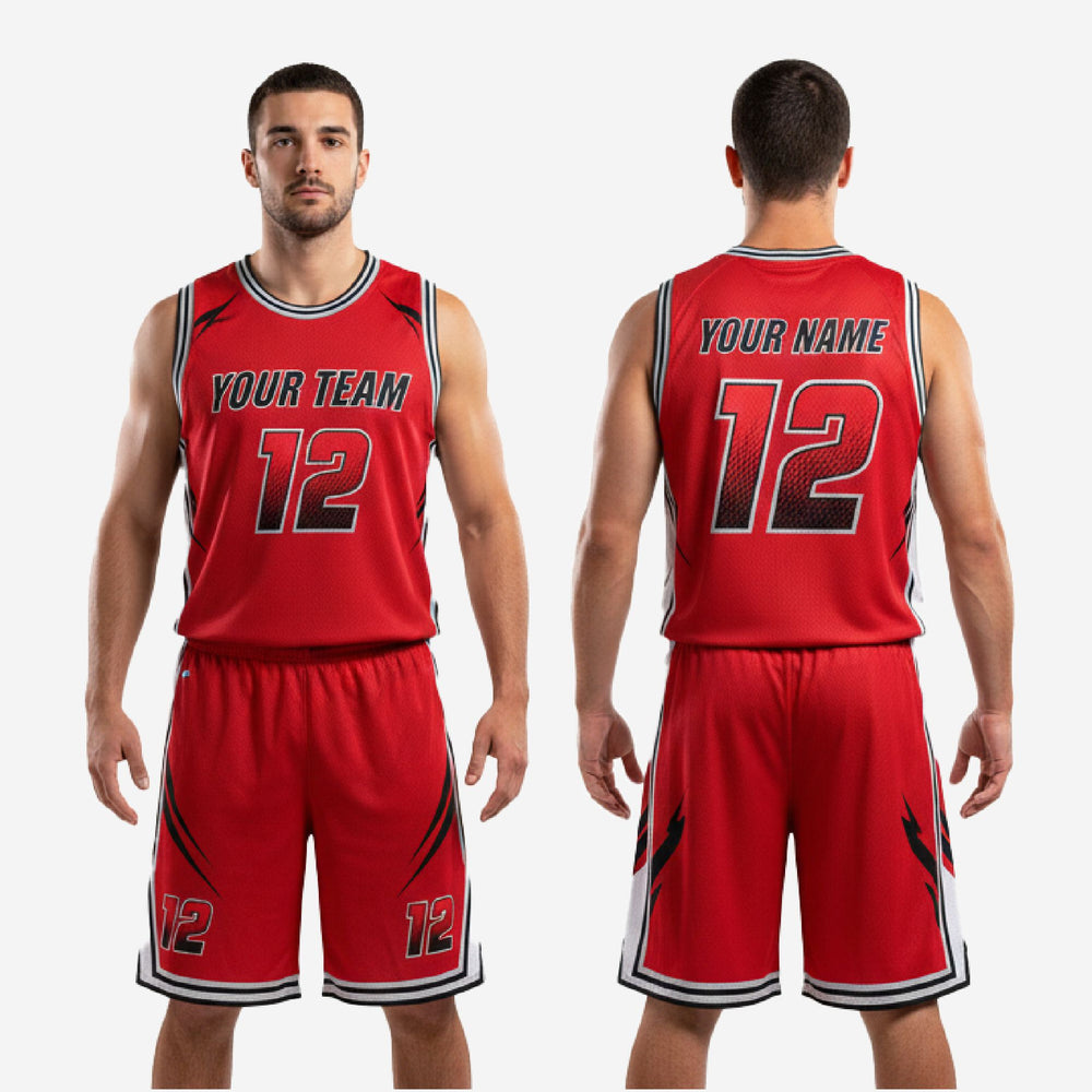 Reversible Basketball Uniforms | Red & Black Sublimated Team Kit