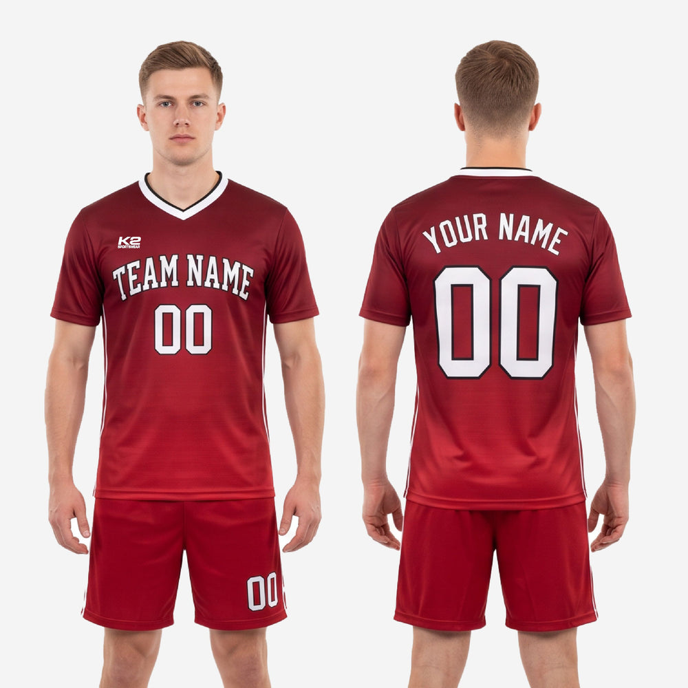 Vintage Soccer Kits | Custom Crimson & White Sublimated Uniform Set