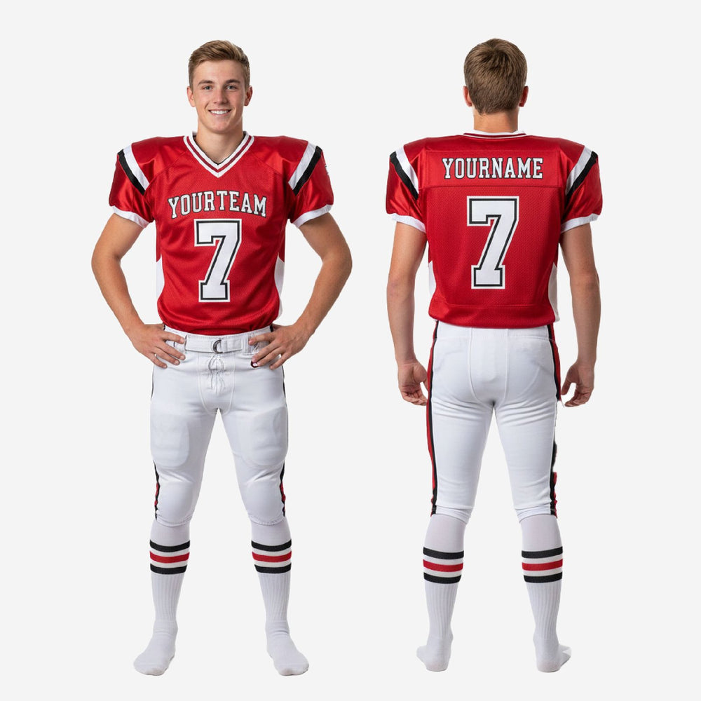 Red and White Colorway - Custom Youth Football Uniform Sets
