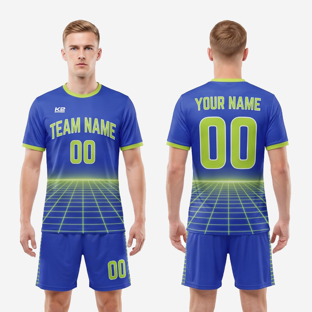 Royal Blue Neon Green Colorway - Custom Blue Soccer Uniform