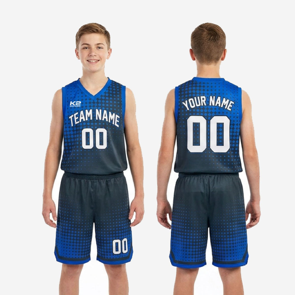 Court Ready Custom Royal Blue Youth Basketball Uniforms - Navy