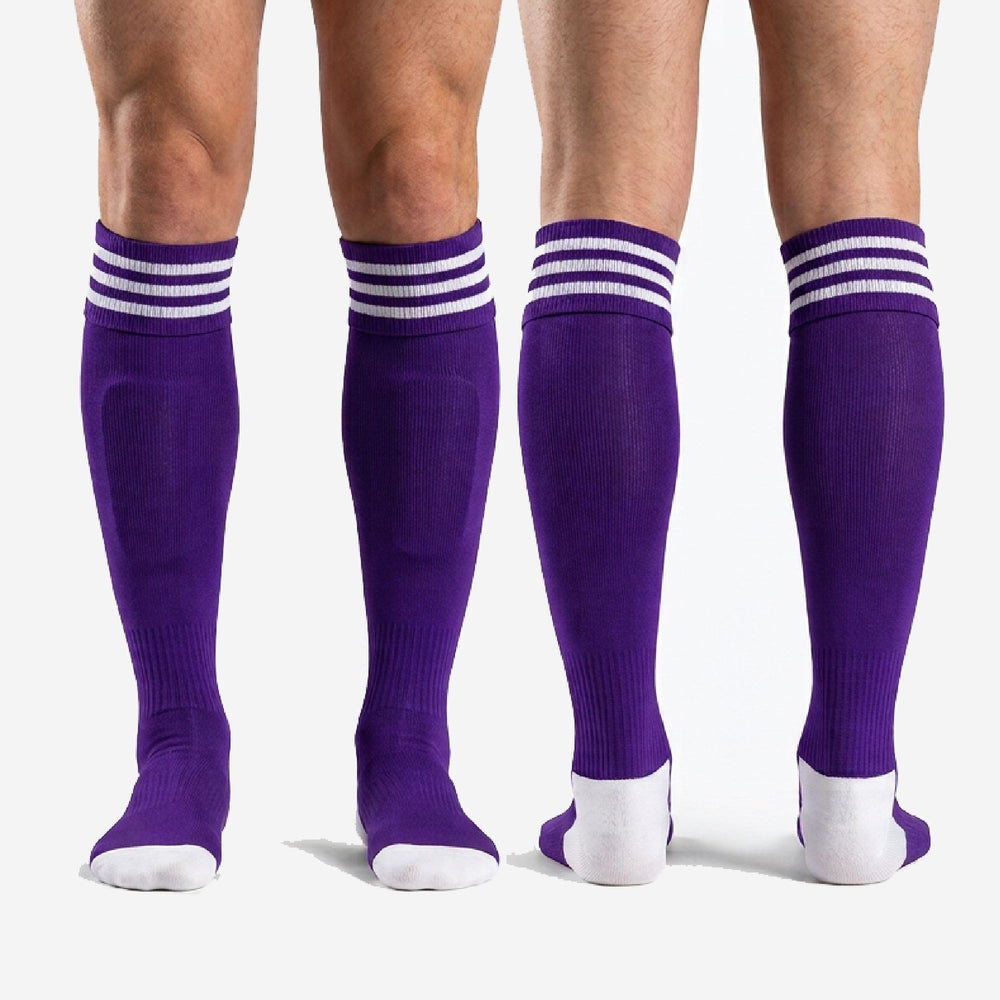 Royal Purple White Colorway - Custom Purple Soccer Socks