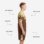 Full sublimated brown soccer kit with gold mosaic pattern team set