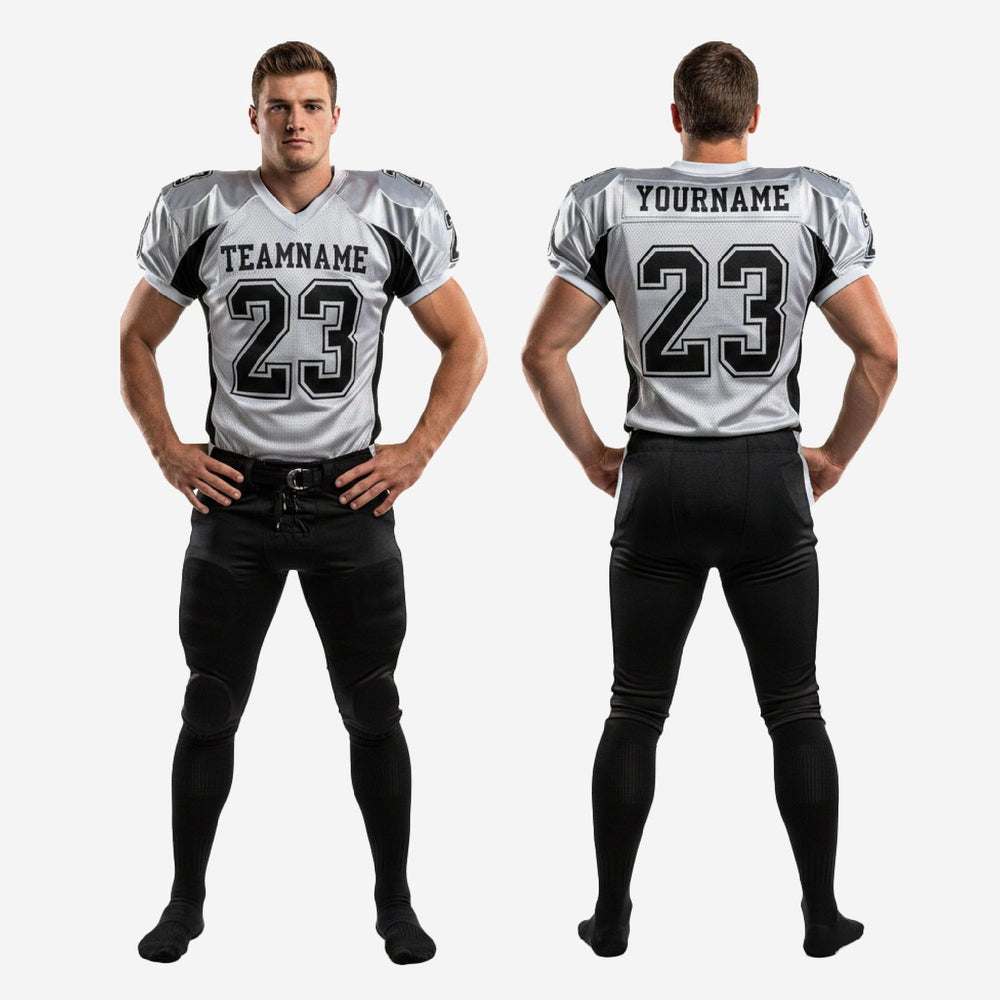 Custom Sublimated Football Uniform Sets - Black and White