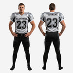 Sublimated football uniform sets size and specification sheet for youth and adult roster ordering