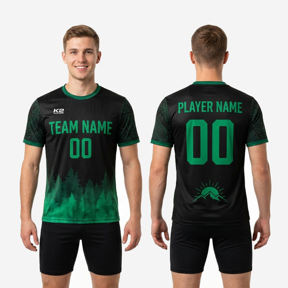 Forest Print Green Soccer Training Jersey | Custom Full Sublimation