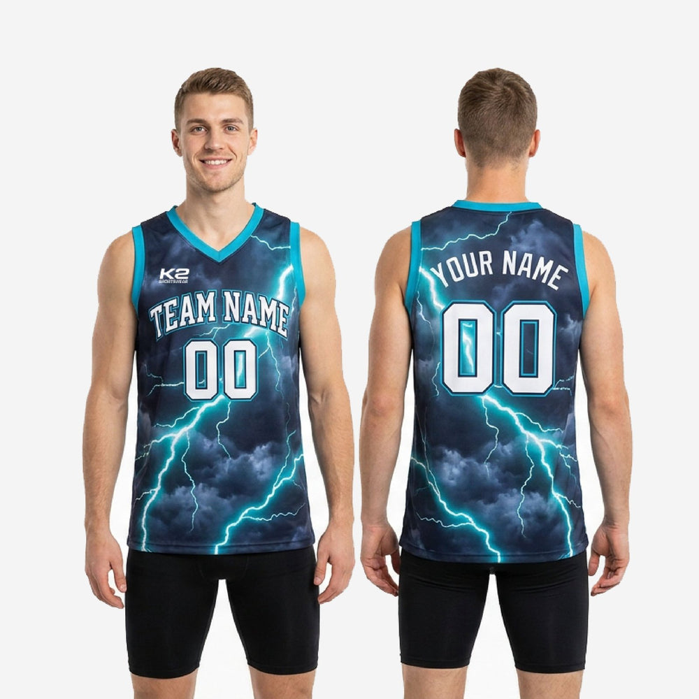 Custom Teal Basketball Jerseys for Club Teams - Navy Jersey