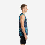 Men's teal and navy custom basketball jersey front view with large block number 00 and team name arc across the chest