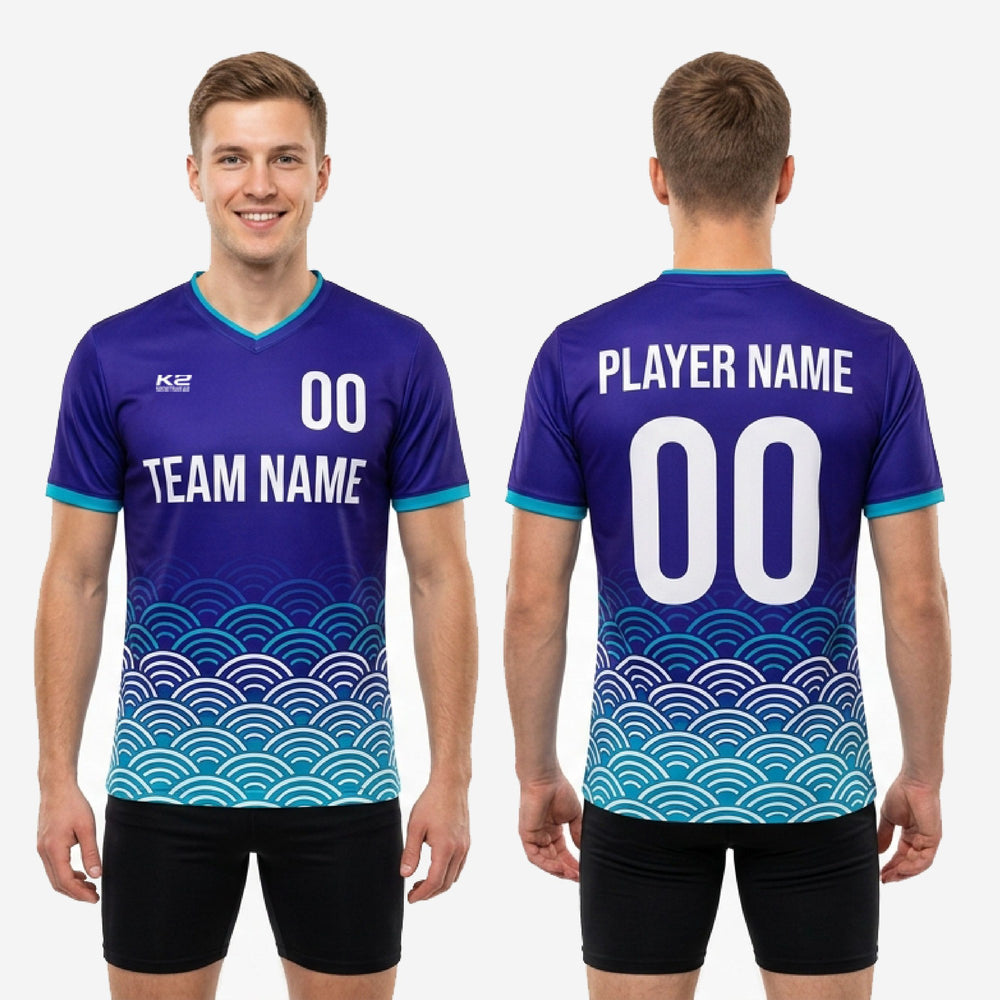 Teal Trim Custom Teal Soccer Training Jersey - Royal Purple