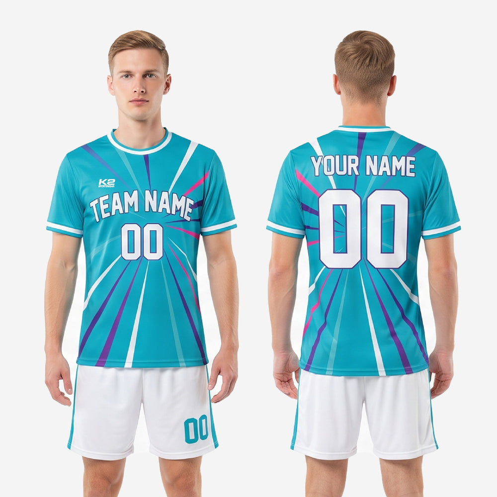 Teal Soccer Uniforms - Custom Teal Starburst Full Kit