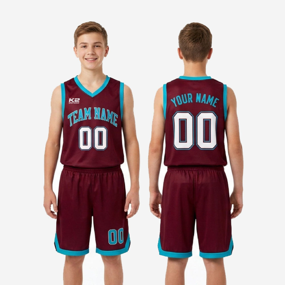 Custom Teal Youth Basketball Uniforms - Approved Before Print