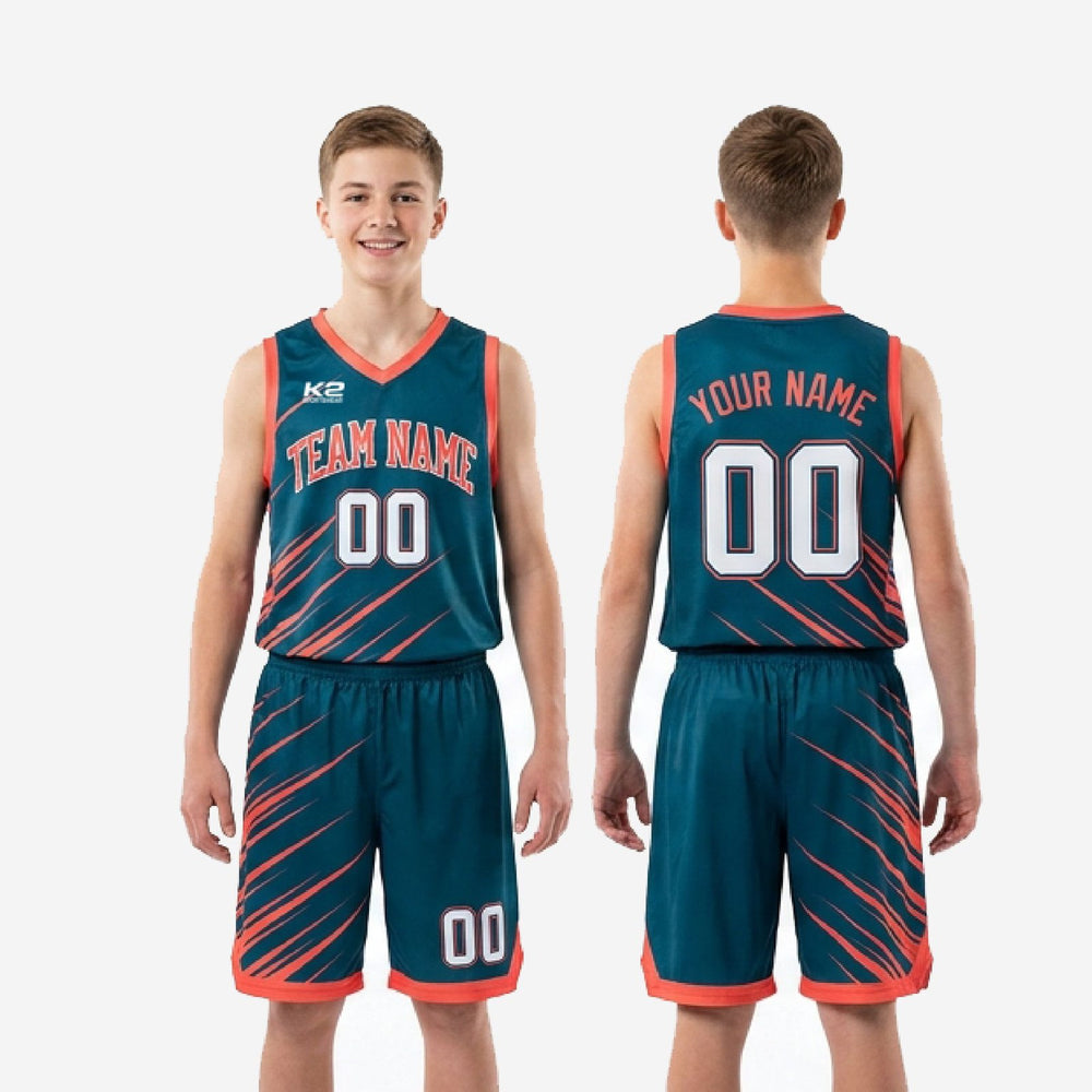 Bold Teal Custom Youth Basketball Uniforms - Names and Numbers