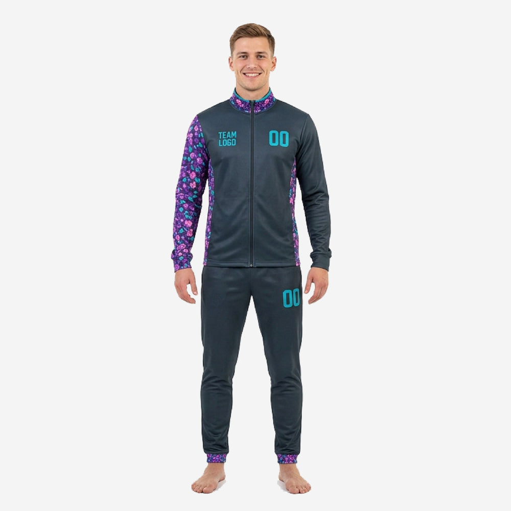 Two Tone Soccer Tracksuit - Custom Charcoal with Player Numbers
