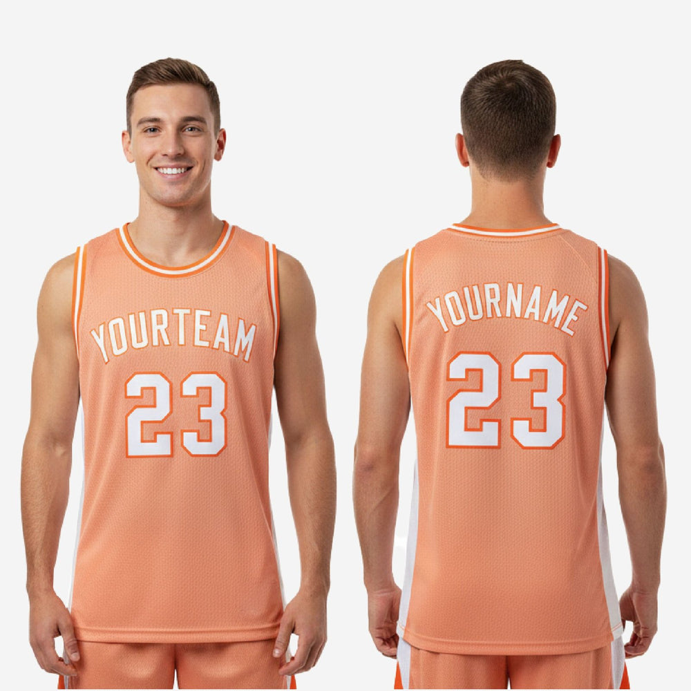 Custom White and Orange Basketball Jersey | Team Colors Matched