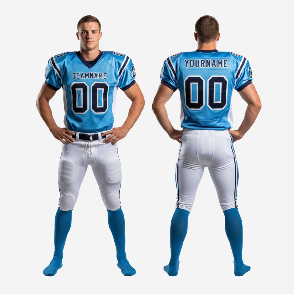Custom Wholesale American Football Uniforms - Blue and White