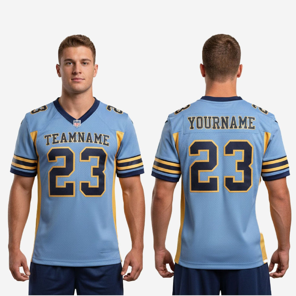 Custom Wholesale Football Jerseys with Club Crest - Light Blue